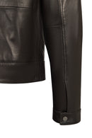 Haaland Male Black Leather Jacket | Derimod
