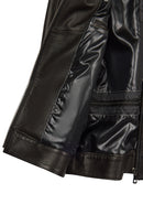 Haaland Male Black Leather Jacket | Derimod