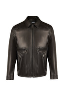 Amrabat Male Black Leather Jacket | Derimod