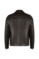 Amrabat Male Black Leather Jacket | Derimod