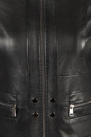Bonny Woman Black Leather Jacket with Metal Details | Derimod