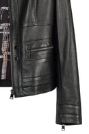 Bonny Woman Black Leather Jacket with Metal Details | Derimod