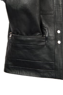 Bonny Woman Black Leather Jacket with Metal Details | Derimod