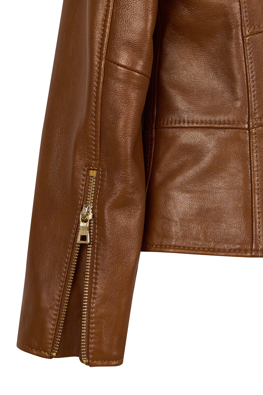 Molly Woman Camel Short Leather Jacket
