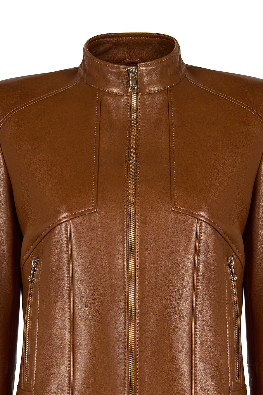 Molly Woman Camel Short Leather Jacket