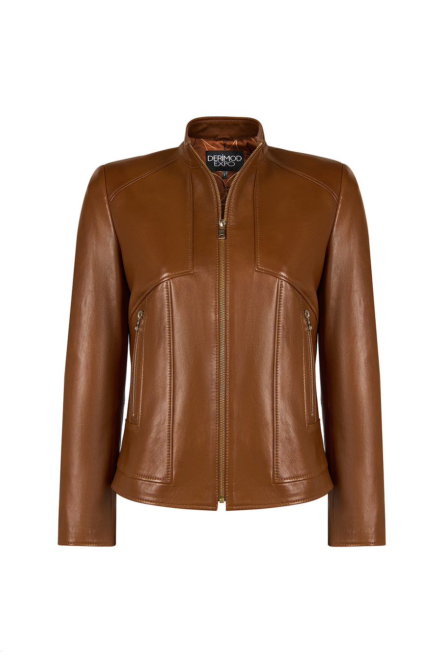 Molly Woman Camel Short Leather Jacket