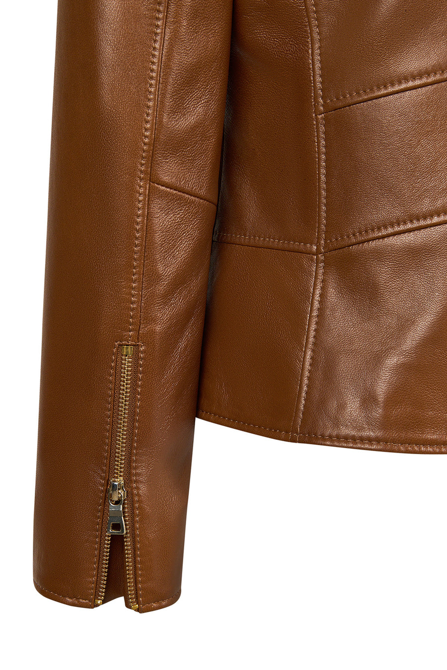 Molly Woman Camel Short Leather Jacket