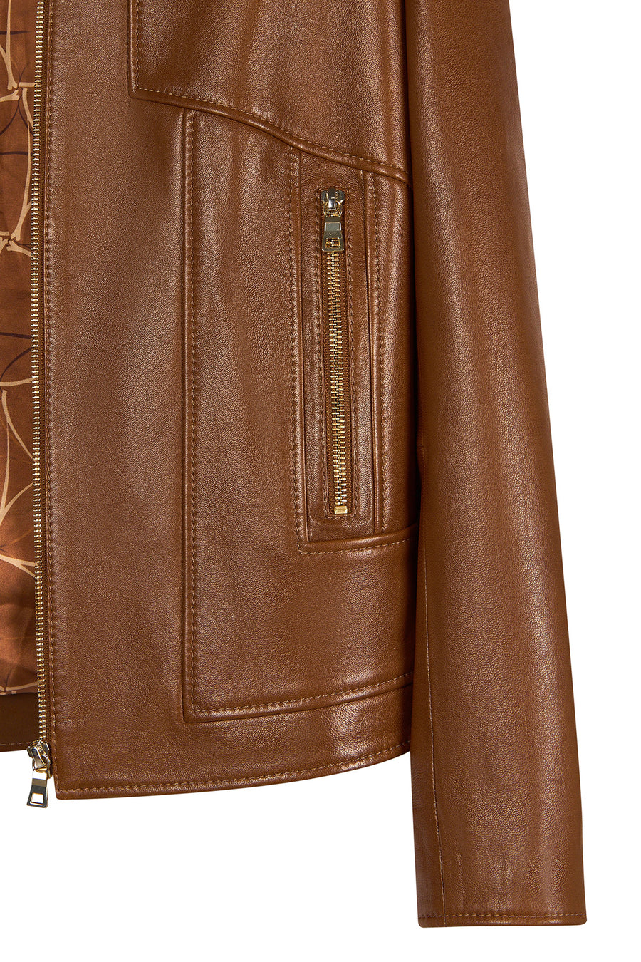Molly Woman Camel Short Leather Jacket
