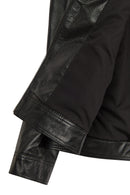Felibe Male Black Mandarin Collar Leather Jacket | Derimod