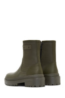 Women's Khaki Leather Boots | Derimod