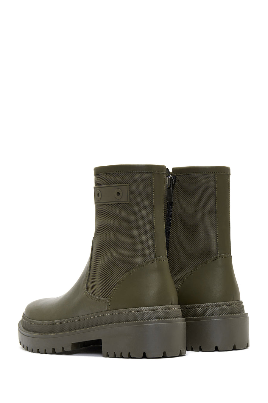 Women's Khaki Leather Boots