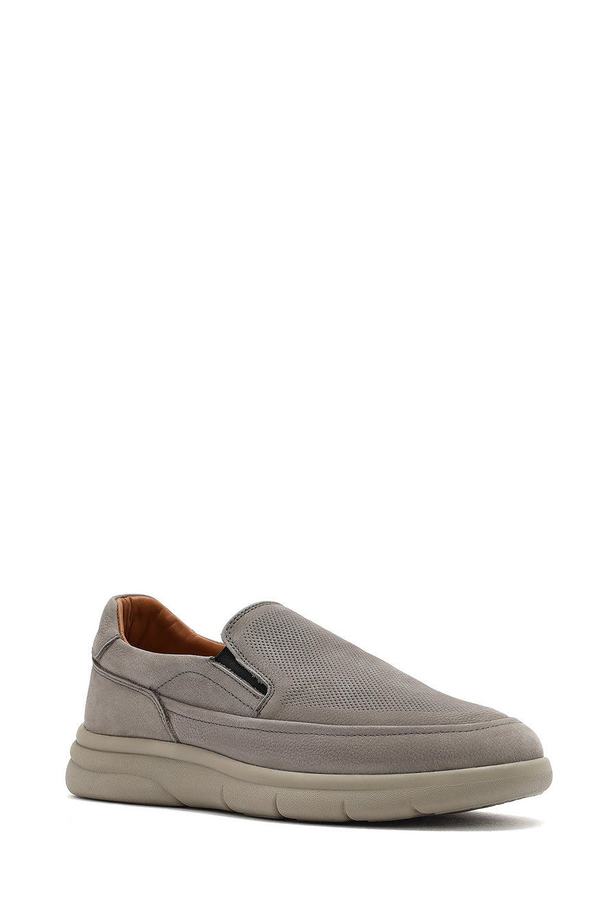 Men's Gray Nubuck Leather Comfort Loafer