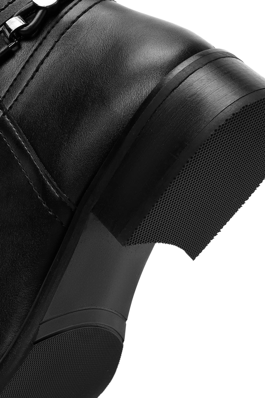 Women's Black Zippered Accessory Detailed Boots
