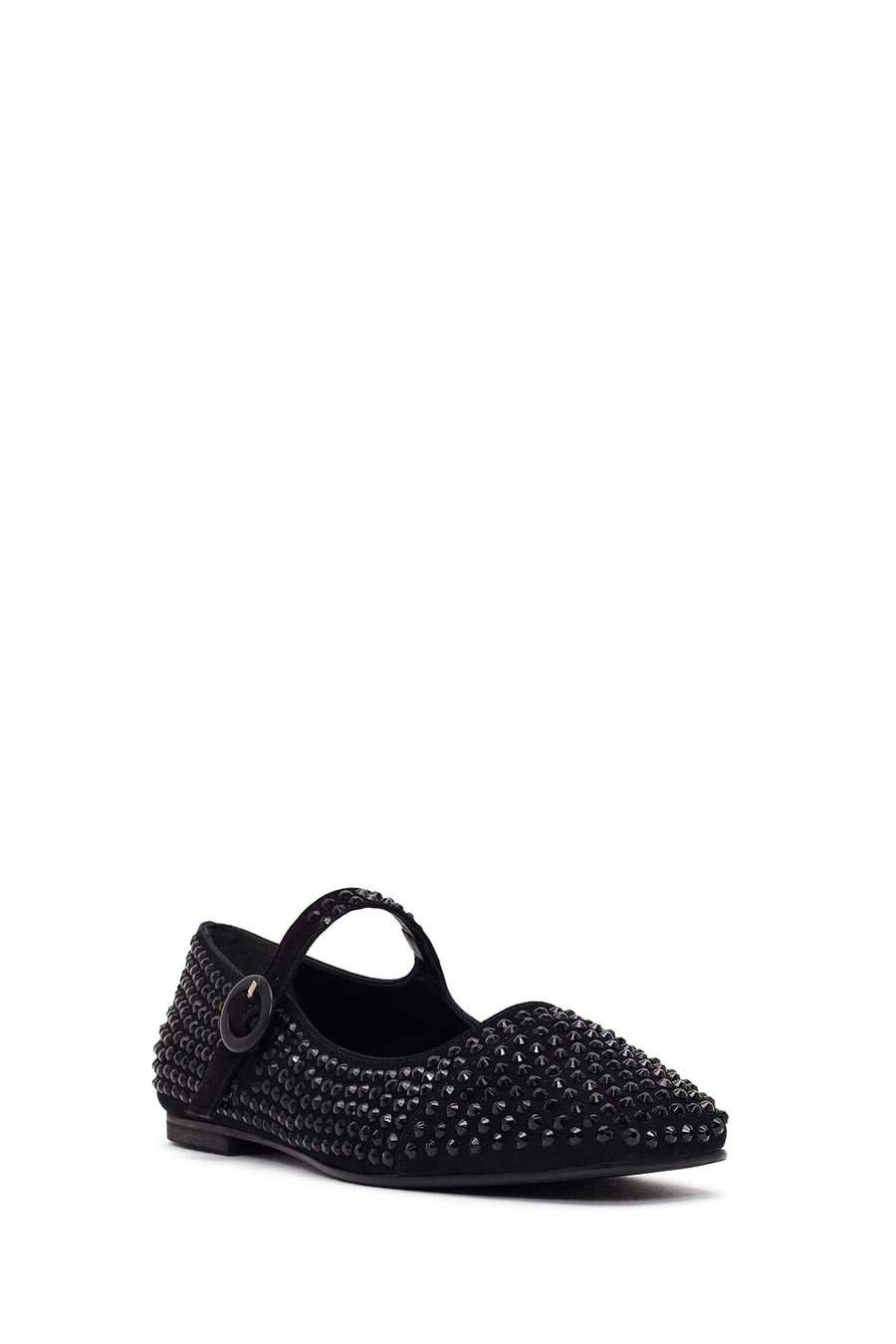 Women's Black Stone Leather Ballerinas