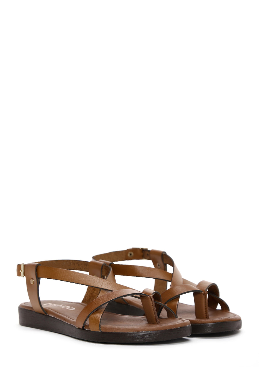 Women's Tan Flip-Flop Leather Bodrum Sandals