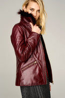 Belinda Women's Leather Jacket | Derimod