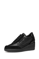 Geox Kadın Siyah D Ilde Bağcıklı Dolgu Topuklu Sneaker | Derimod