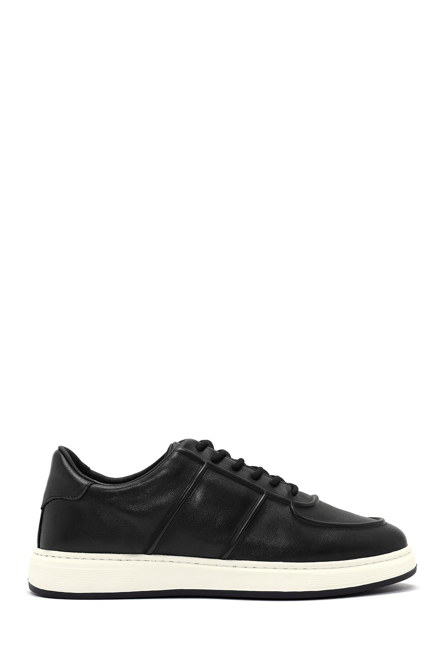 Erkek Siyah Bağcıklı Deri Sneaker 24WFD632918 | Derimod