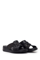 Woman Black Wedge Comfort Slipper | Derimod