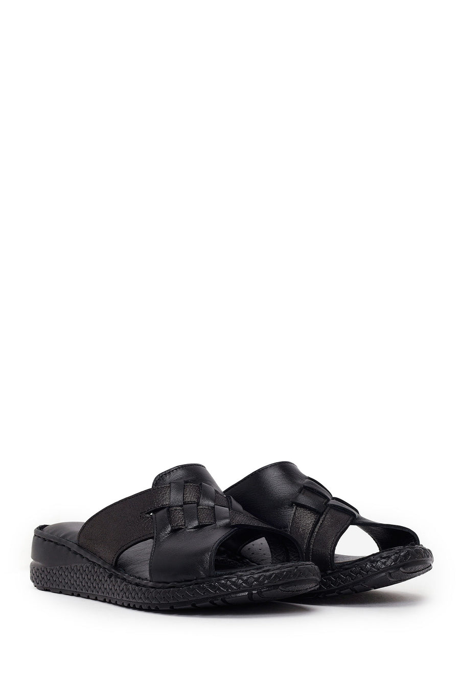 Woman Black Wedge Comfort Slipper