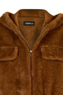 Arosa Kadın Camel Kapüşonlu Oversize Teddy Mont | Derimod