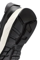 Erkek Siyah Kalın Tabanlı Bağcıklı Deri Sneaker | Derimod