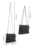 Woman Black Long Strap Stoned Mini Clutch Evening Bag | Derimod