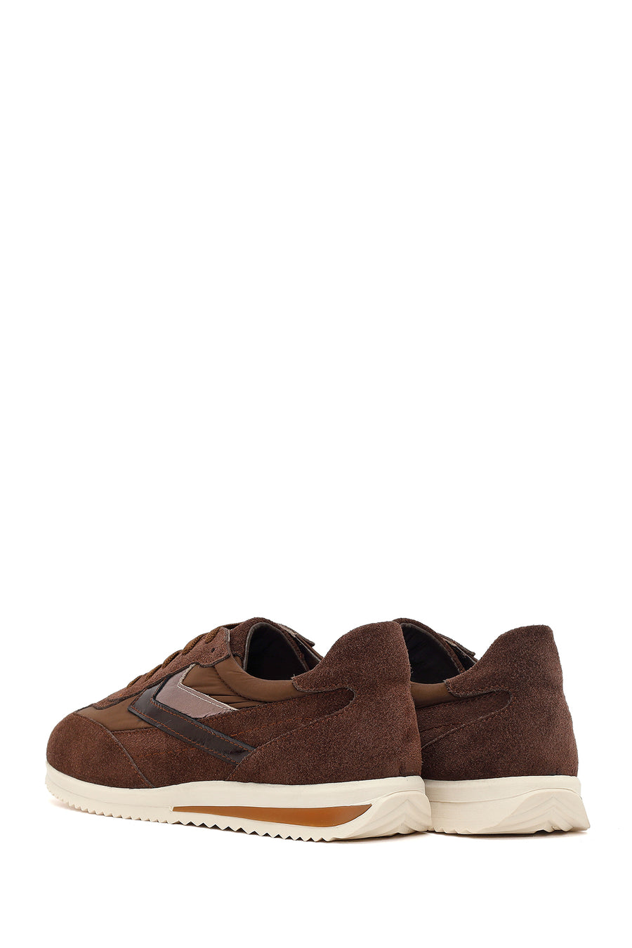 Women's Brown Lace-up Suede Leather Sneaker