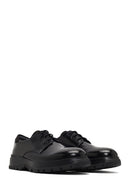 Men's Black Lace-Up Thick-Soled Leather Casual Shoe | Derimod