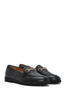 Women's Black Buckle Leather Loafer | Derimod