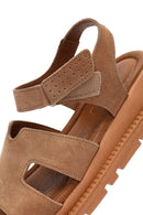 Women's Powder Strappy Thick Soled Suede Leather Comfort Sandals | Derimod