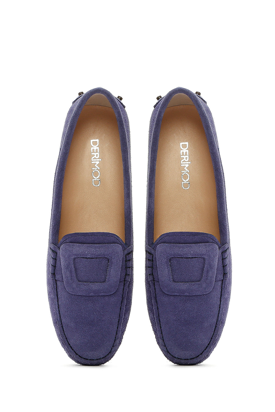 Women's Navy Blue Suede Leather Loafer