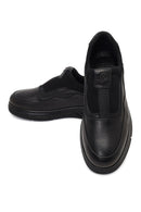 Male Black Leather Casual Comfort Sneaker | Derimod