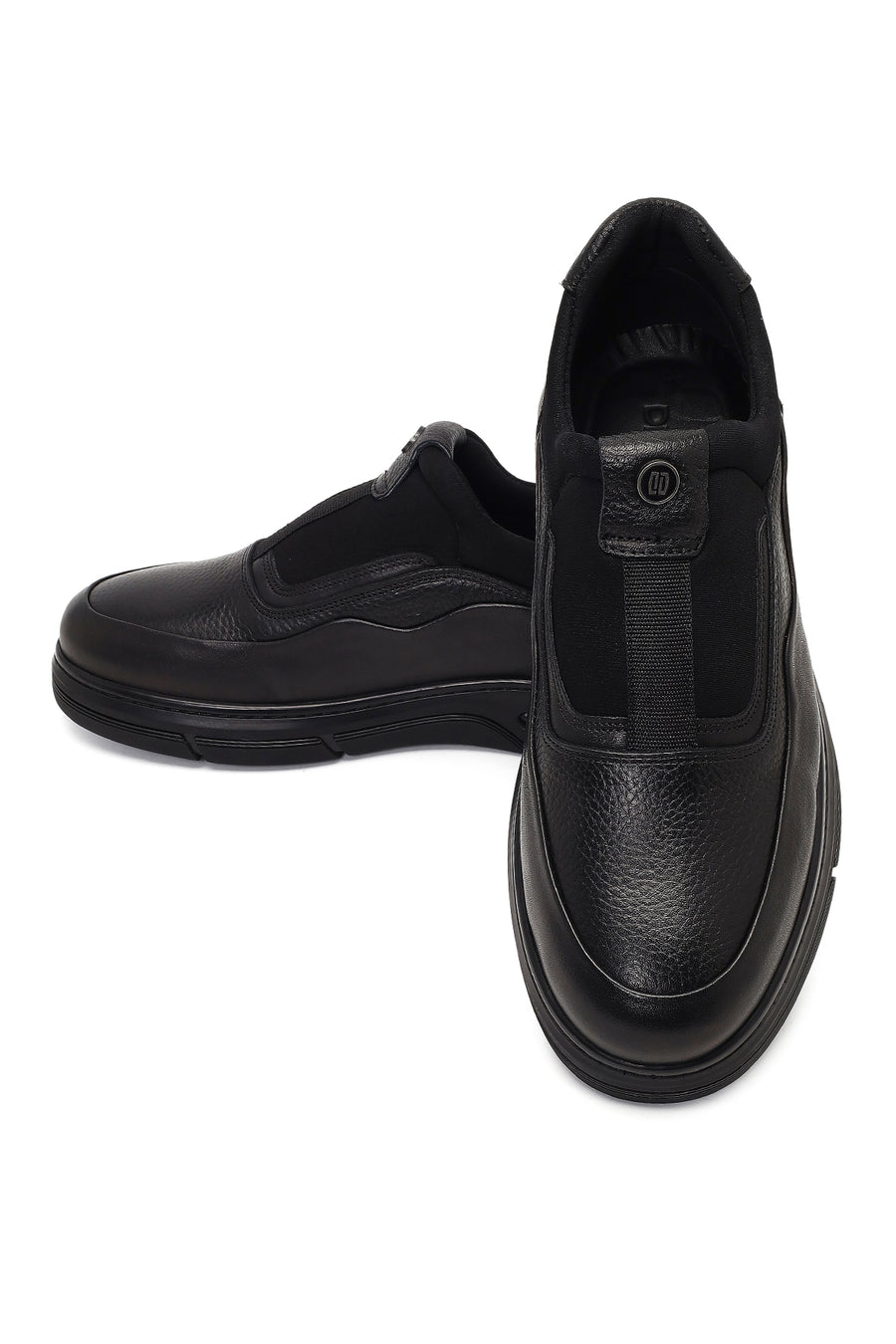 Male Black Leather Casual Comfort Sneaker
