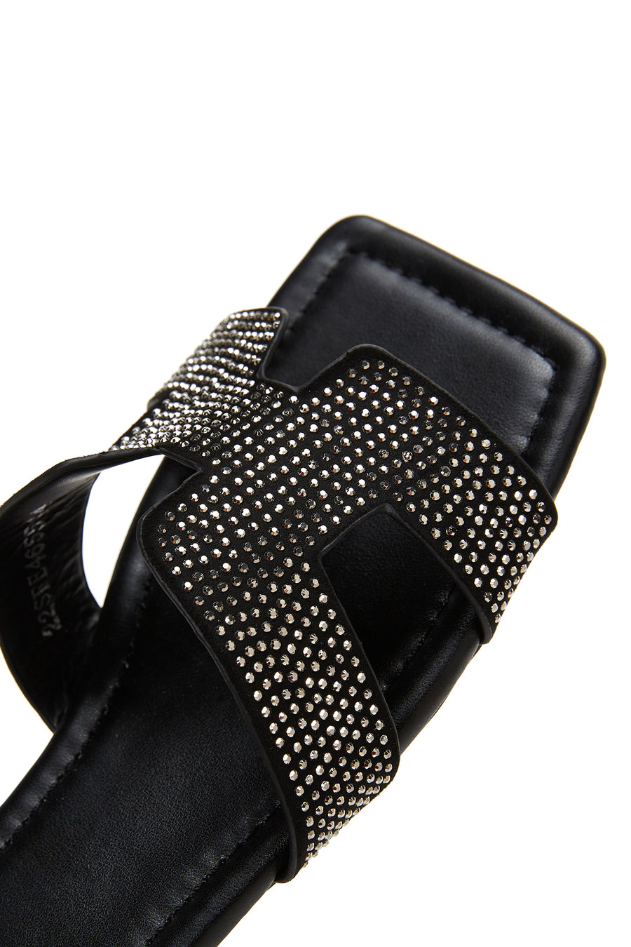 Women's Black Stone Flat Slippers