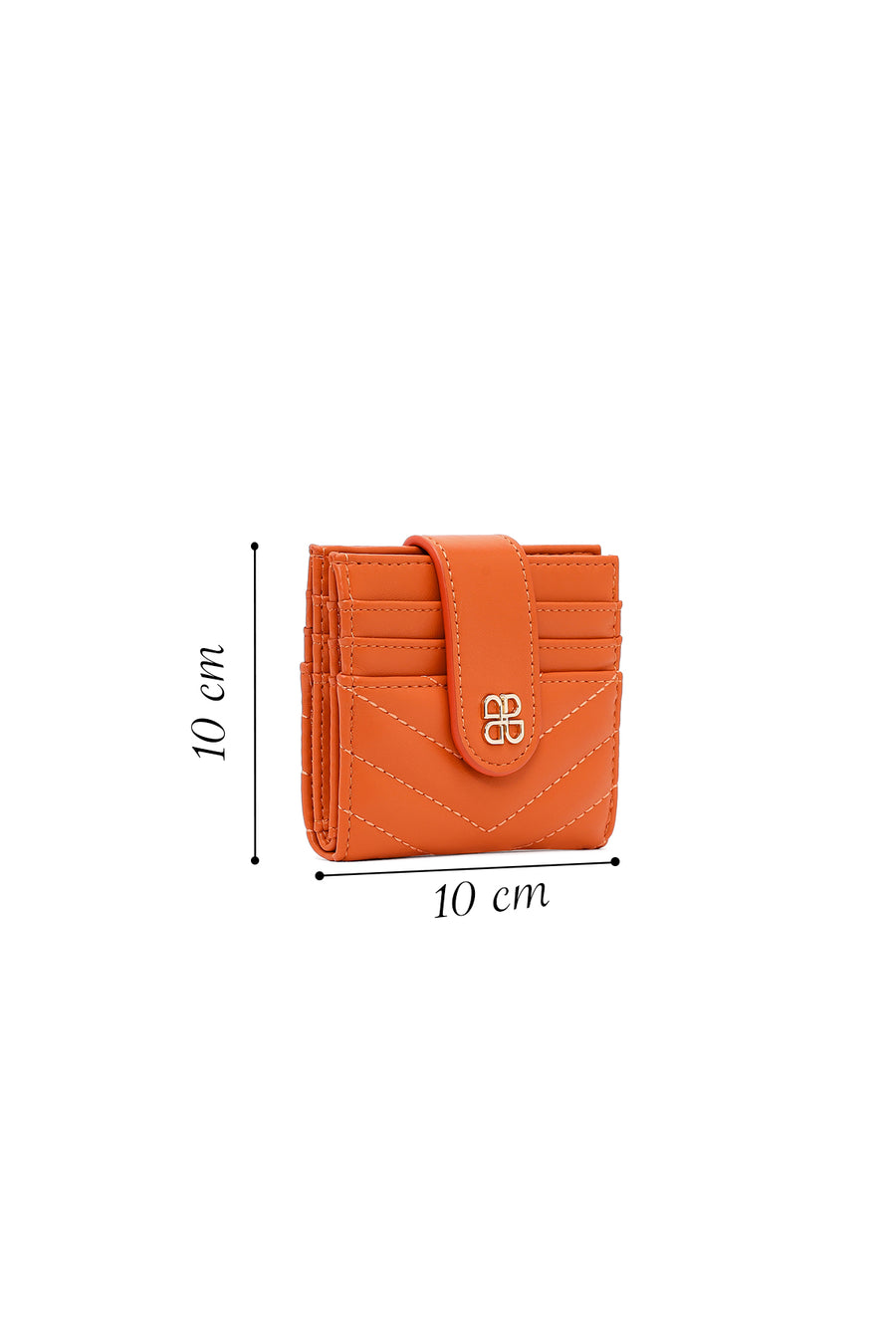 Woman Orange Quilted Card Holder