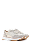 Women's Beige Lace-up Leather Sneaker | Derimod