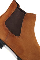 Men's Tan Suede Leather Chelsea Boots | Derimod