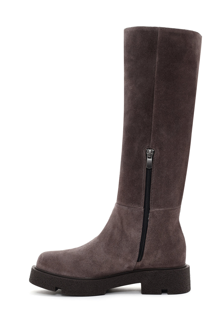 Women's Mink Thick Soled Zippered Suede Leather Casual Boots