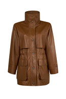 Sienna Woman Brown Oversize Leather Coat | Derimod