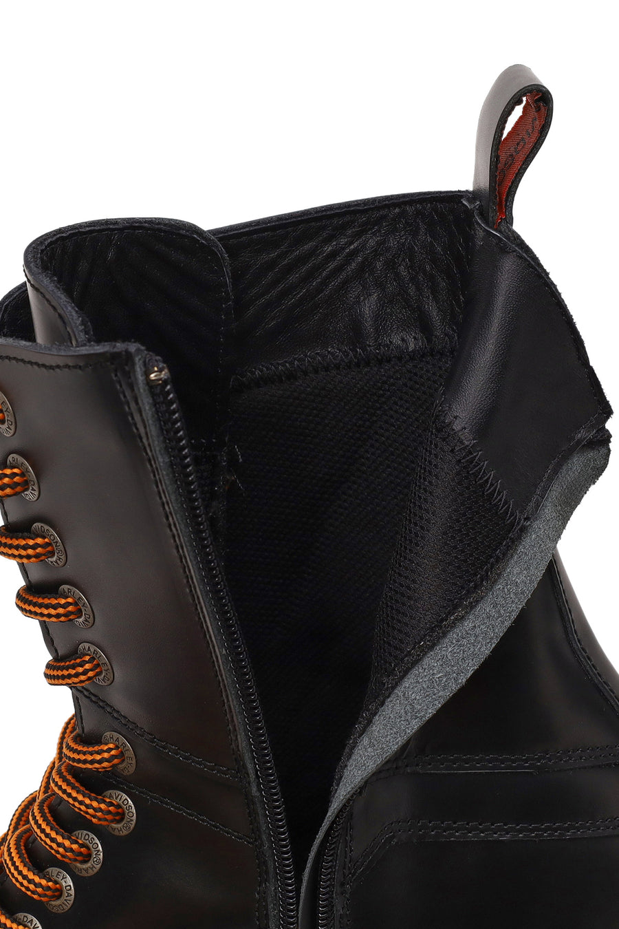 Harley Davidson Male Black Coro Zip Closure Leather Combat Boots