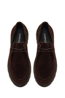Woman Brown Lace-up Suede Masculine Shoes | Derimod