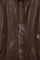 Insignia Male Brown Leather Jacket | Derimod