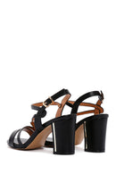 Women's Black Ankle Strap Thick Heeled Sandals | Derimod
