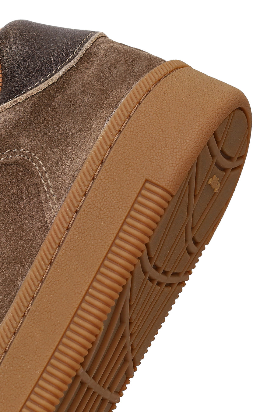 Male Tan Lace-up Thick-Soled Suede Leather Sneaker