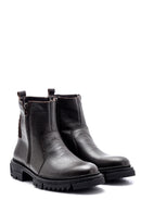 Men's Zippered Leather Boots | Derimod