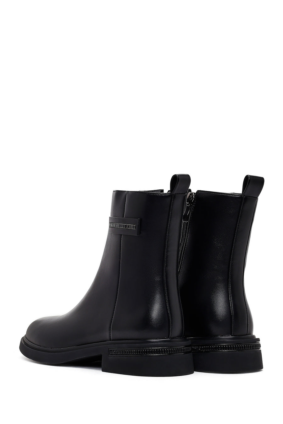 Women's Black Zipper Boots