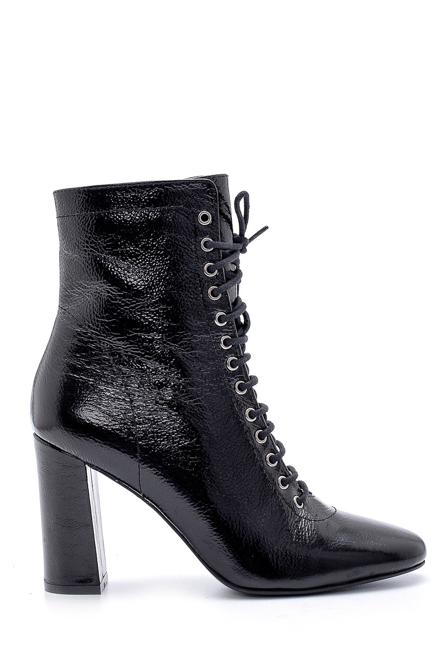 Women's Leather Patent Leather Heeled Boots 20WFD138916 | Derimod