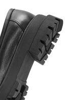 Women's Black Buckle Detailed Leather Masculine Loafer | Derimod