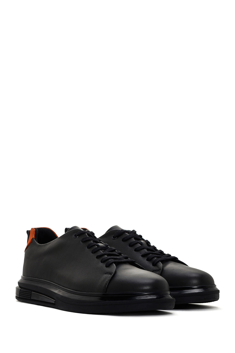 Erkek Haki Bağcıklı Deri Sneaker
